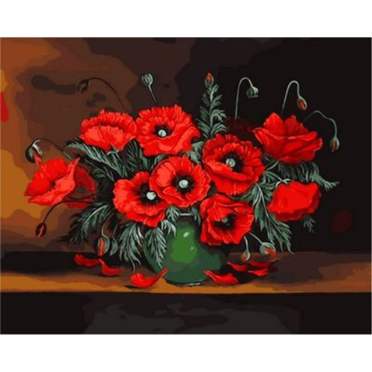 Poppy Flower Diy Paint By Numbers Kits ZXQ895 - NEEDLEWORK KITS