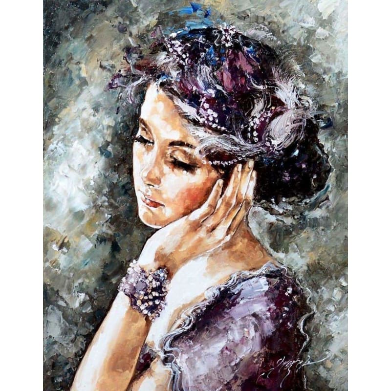 Portrait Gril Diy Paint By Numbers Kits PBN91276 - NEEDLEWORK KITS