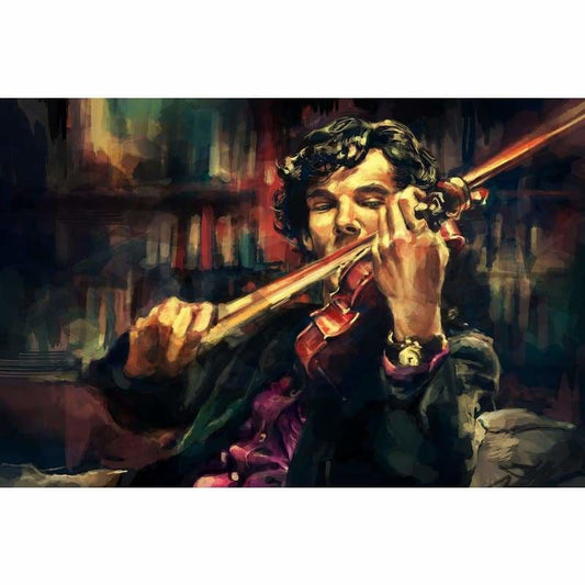 Portrait Man Playing Violin Diy Paint By Numbers Kits ZXQ236-22 - NEEDLEWORK KITS