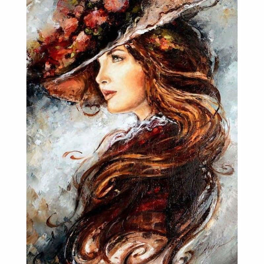 Portrait Woman Diy Paint By Numbers Kits VM94504 - NEEDLEWORK KITS