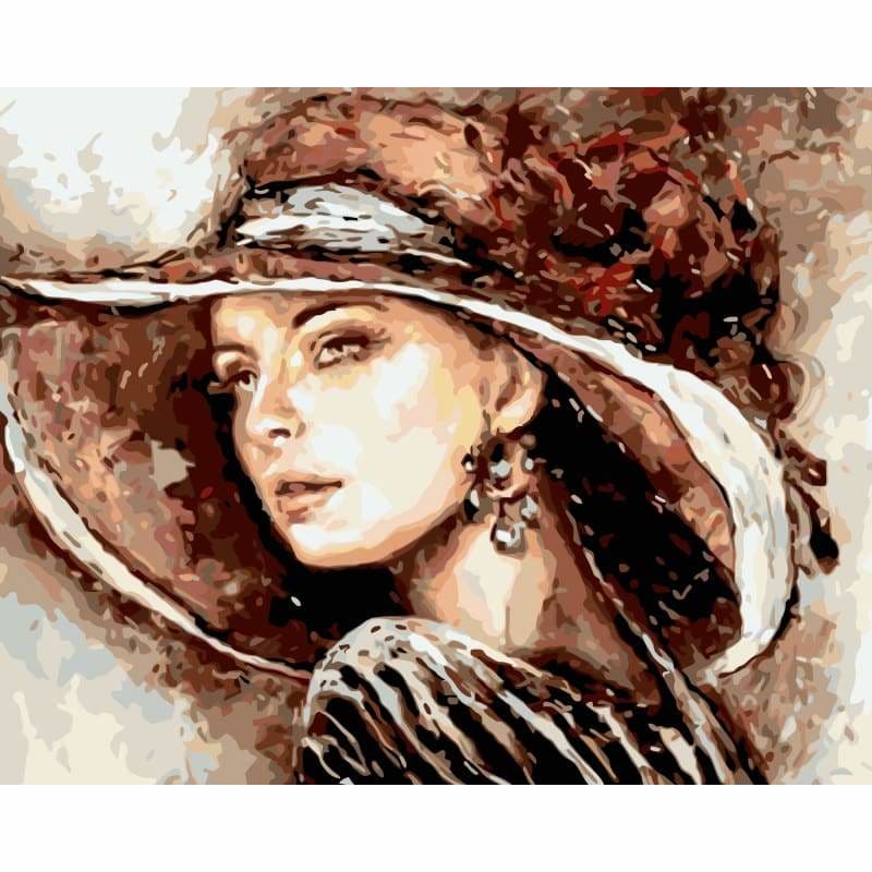 Portrait Woman Diy Paint By Numbers Kits WM-036 - NEEDLEWORK KITS