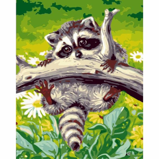 Raccoon Diy Paint By Numbers Kits WM-357 - NEEDLEWORK KITS