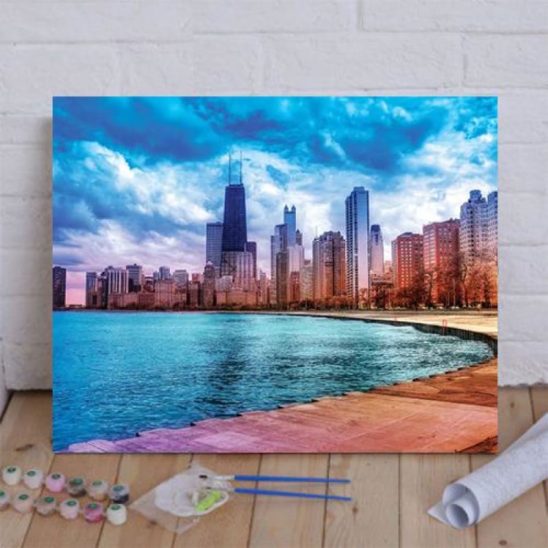 Rainbow Skyline Paint By Numbers Kit