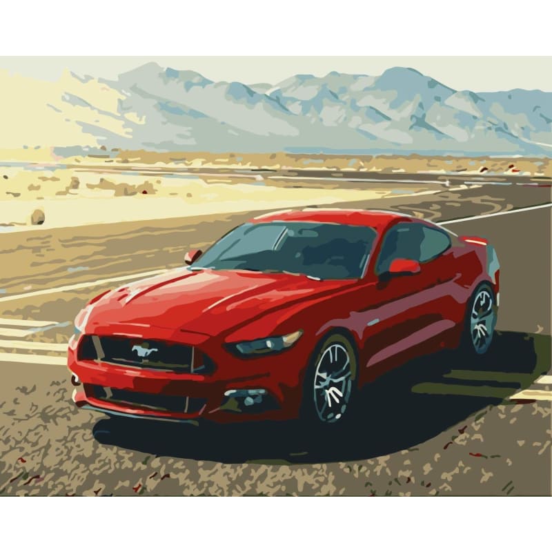 Red Car Diy Paint By Numbers Kits WM-983 - NEEDLEWORK KITS