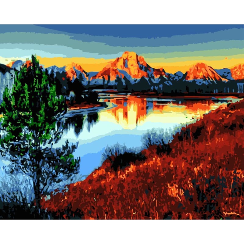 Scenery Mountain Lake Diy Paint By Numbers Kits WM-348 - NEEDLEWORK KITS