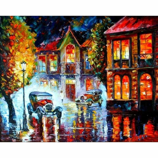 Scenery Street Paint By Numbers Kits PBN90732 - NEEDLEWORK KITS