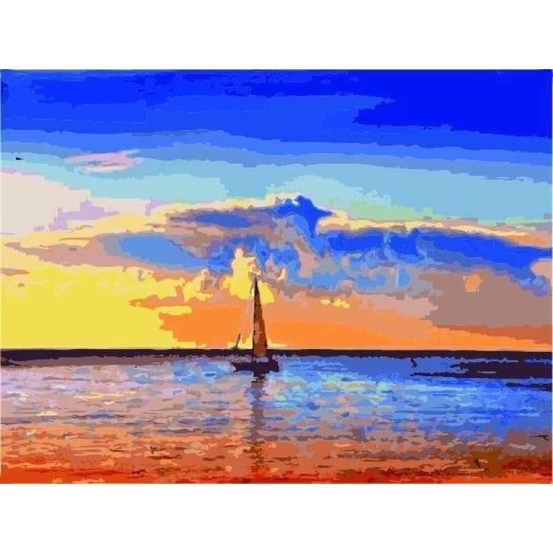 Seascape Landscape Diy Paint By Numbers Kits ZXE454 - NEEDLEWORK KITS