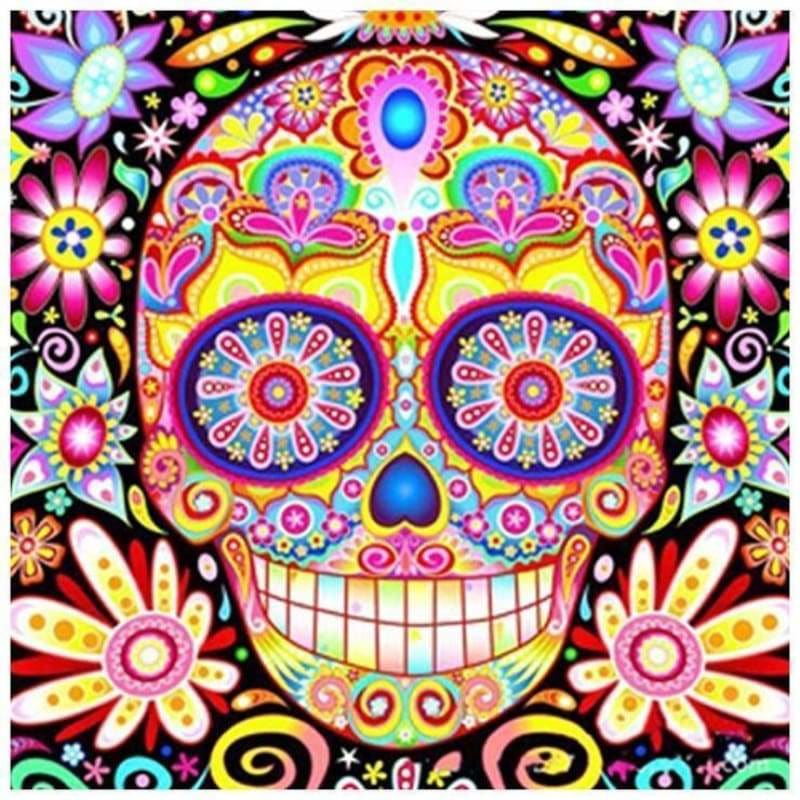 Skull Diy Paint By Numbers Kits Uk VM90029 - NEEDLEWORK KITS