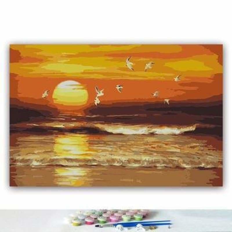 Sunset Landscape Diy Paint By Numbers Kits PBN93094 - NEEDLEWORK KITS