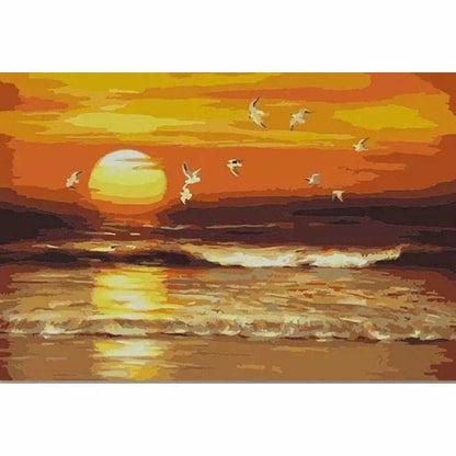 Sunset Landscape Diy Paint By Numbers Kits PBN93094 - NEEDLEWORK KITS