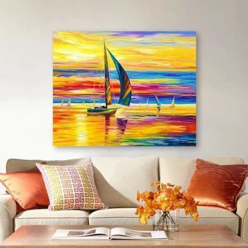 Sunset Sailing Landscape Diy Paint By Numbers Kits VM94823 - NEEDLEWORK KITS