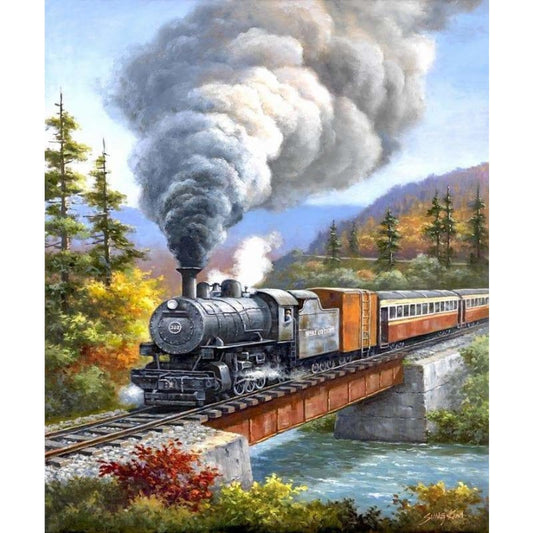 Train Diy Paint By Numbers Kits VM90107 - NEEDLEWORK KITS