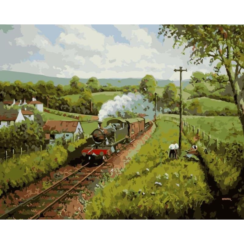 Train Diy Paint By Numbers Kits WM-1656 - NEEDLEWORK KITS