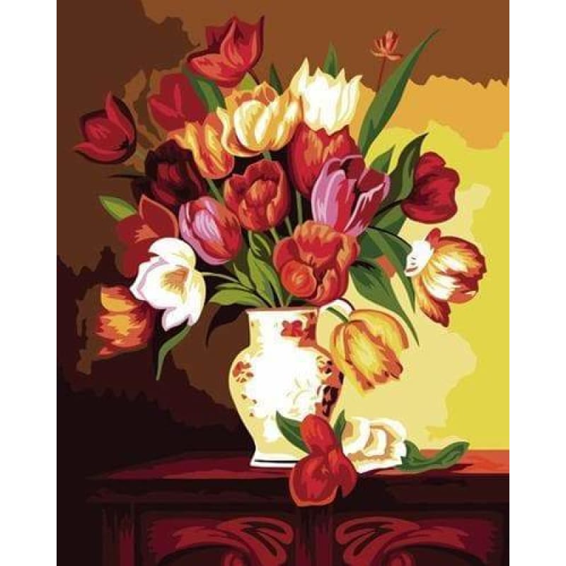 Tulips Diy Paint By Numbers Kits ZXB473 - NEEDLEWORK KITS