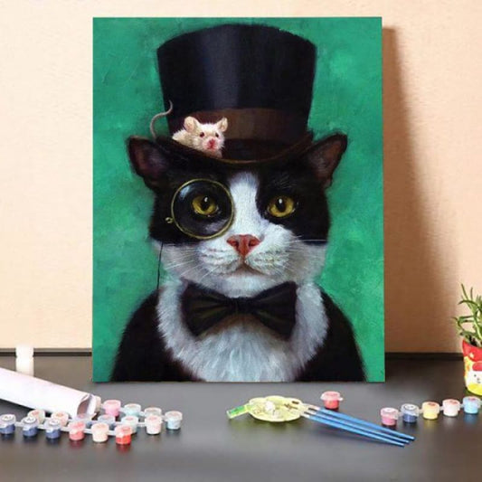 Tuxedo Cat – Paint By Numbers Kit