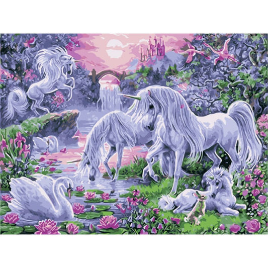 Unicorn Diy Paint By Numbers Kits WM-1605 - NEEDLEWORK KITS