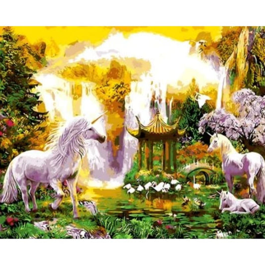 Unicorn Diy Paint By Numbers Kits ZXQ349 - NEEDLEWORK KITS