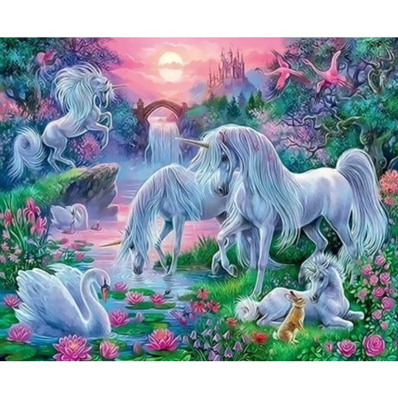 Unicorn Diy Paint By Numbers Kits ZXQ3516 - NEEDLEWORK KITS