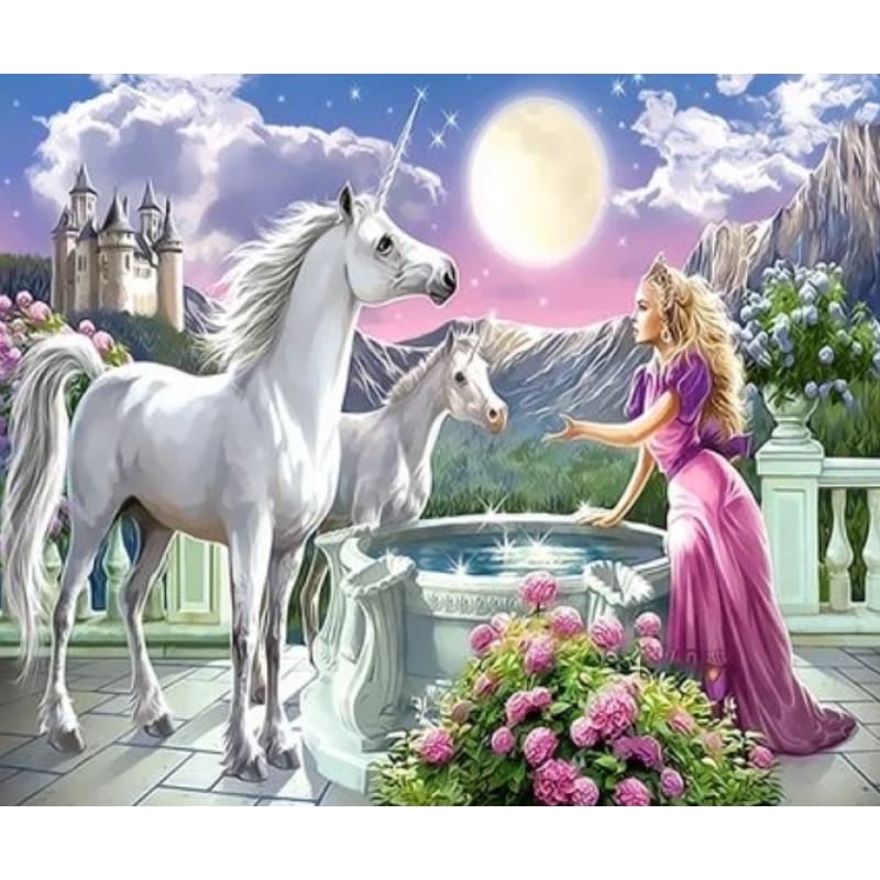 Unicorn Diy Paint By Numbers Kits ZXQ3526 - NEEDLEWORK KITS