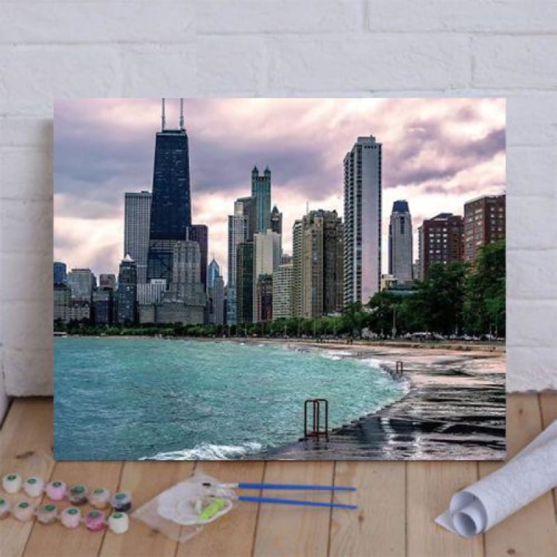 Upset Skyline Canvas Print Paint By Numbers Kit