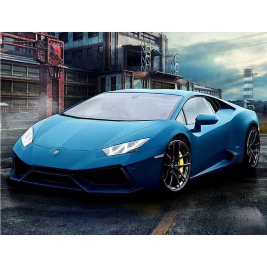Vehicle Blue Sports Car Diy Paint By Numbers Kits VM00213 - NEEDLEWORK KITS
