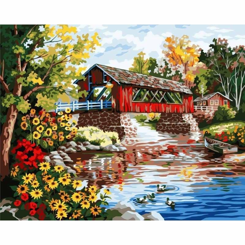 Village Scenery Diy Paint By Numbers Kits PBN94109 - NEEDLEWORK KITS