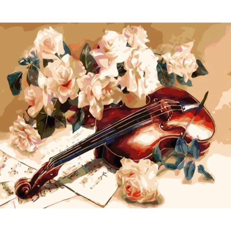 Violin Flower Diy Paint By Numbers Kits VM95901 - NEEDLEWORK KITS