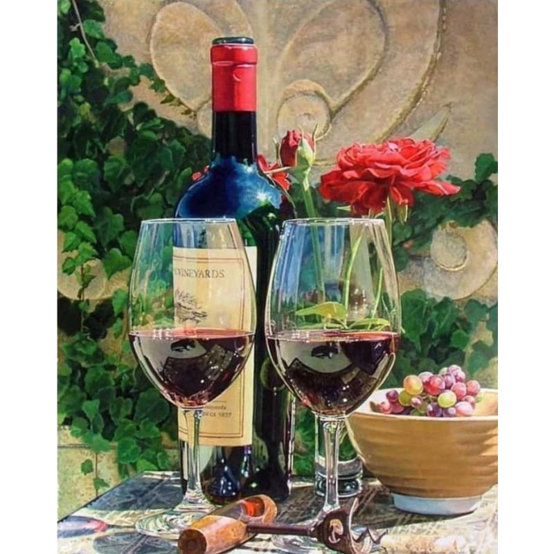 Wine Red Rose Diy Paint By Numbers Kits VM00209 - NEEDLEWORK KITS